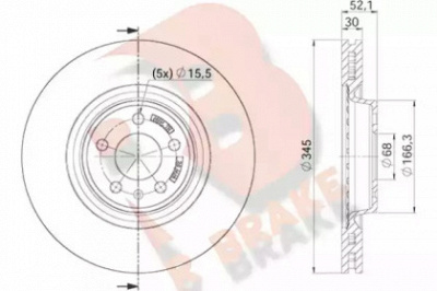 R BRAKE 78rbd24150 -  Тормозной диск